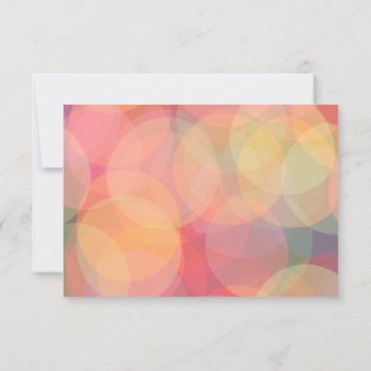 Moderne farbenfrohe Bokeh Lights Peach Hochzeit RSVP Karte (Rückseite)