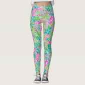 Moderne, farbenfrohe Botanische Aquarellmuster Leggings (Vorderseite)