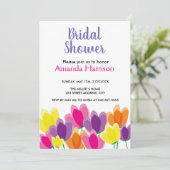 Moderne farbenfrohe Brautdusche Einladung (Stehend Vorderseite)