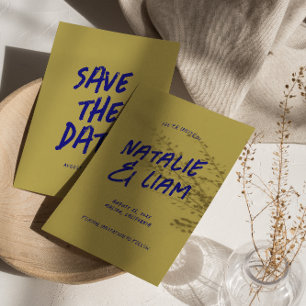 Moderne farbenfrohe Bright Funky Grunge Retro Hoch Save The Date