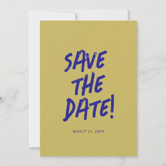 Moderne farbenfrohe Bright Funky Grunge Retro Hoch Save The Date (Vorderseite)