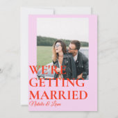 Moderne farbenfrohe Bright Retro Funky Einzigartig Einladung (Rückseite)