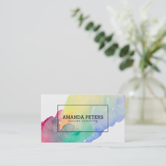 Moderne farbenfrohe Brillenbürste Streifen Visitenkarte (Stehend Vorderseite)