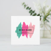 Moderne farbenfrohe BrushStroke Salon Geschenkguts Ankündigung (Stehend Vorderseite)