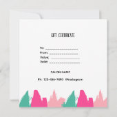 Moderne farbenfrohe BrushStroke Salon Geschenkguts Ankündigung (Rückseite)