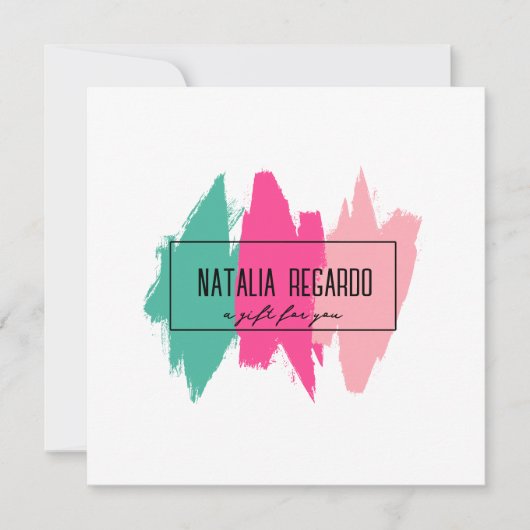 Moderne farbenfrohe BrushStroke Salon Geschenkguts Ankündigung (Vorderseite)