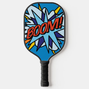 Moderne farbenfrohe Comic-Book BOOM Pickleball Schläger