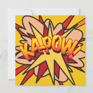 Moderne farbenfrohe Comic-Book KAPOW Einladung