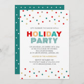 Moderne farbenfrohe Confetti Dots Holiday Party Einladung (Vorne/Hinten)