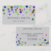 Moderne farbenfrohe Confetti Dots Visitenkarte (Vorne/Hinten)