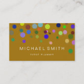 Moderne farbenfrohe Confetti Dots Visitenkarte (Vorderseite)