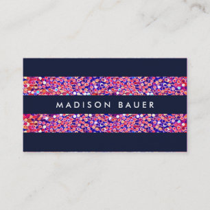 Moderne farbenfrohe Confetti Streifen Visitenkarte