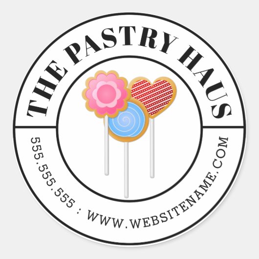 Moderne, farbenfrohe Cookie-Pop Runder Aufkleber (Vorderseite)
