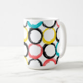 Moderne, farbenfrohe, coole, einzigartige, trendig kaffeetasse (VorderseiteRechts)