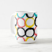 Moderne, farbenfrohe, coole, einzigartige, trendig kaffeetasse (Vorderseite Links)