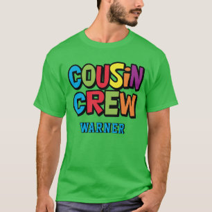 Moderne farbenfrohe Cousin-Crew-Familientreffen T-Shirt