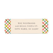 Moderne farbenfrohe Crisscross Holiday Rücksendead (Vorne)