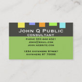 moderne, farbenfrohe, doppelseitige Ausführung Visitenkarte (Rückseite)