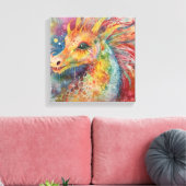 Moderne, farbenfrohe Drachenkunst Leinwanddruck (Insitu (Wohnzimmer))