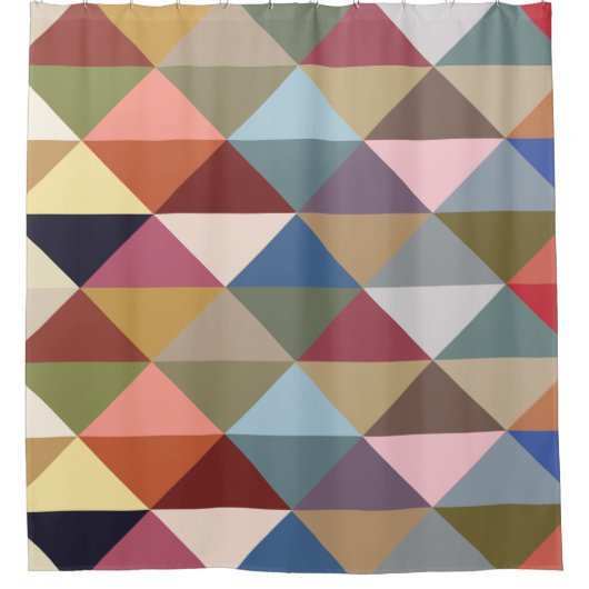 Moderne, farbenfrohe Dreiecke des Mittelalters Duschvorhang (Vorderseite)