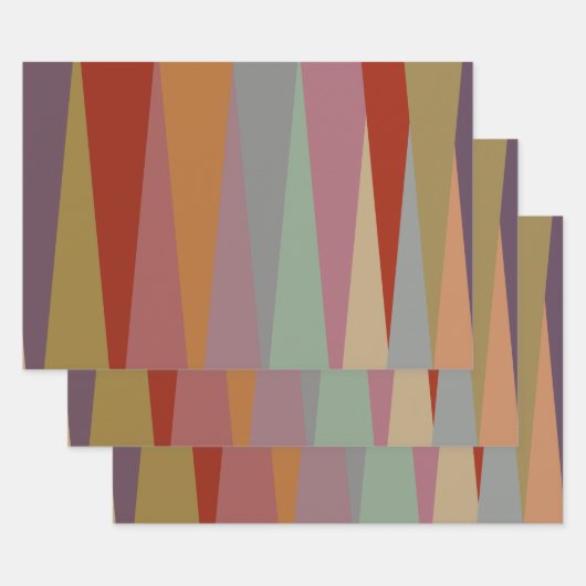 Moderne, farbenfrohe Dreiecke des Mittelalters Geschenkpapier Set (Set)