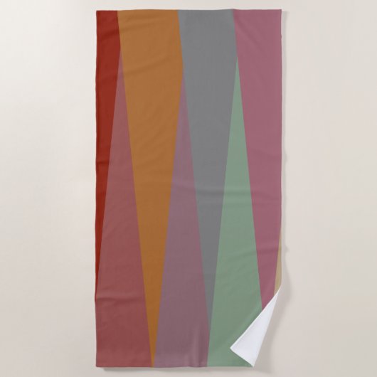 Moderne, farbenfrohe Dreiecke des Mittelalters Strandtuch (Vorderseite)