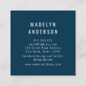 Moderne farbenfrohe dunkelblaue Orange Confetti Quadratische Visitenkarte (Rückseite)