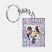 Moderne farbenfrohe Edelsteine Herz geformt Keepak Schlüsselanhänger (Vorderseite links)