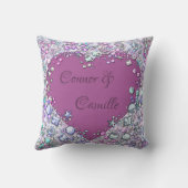 Moderne farbenfrohe Edelsteine Herz geformt Weddin Kissen (Rückseite)