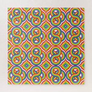 Moderne, farbenfrohe, einfache Batik-Motive Puzzle