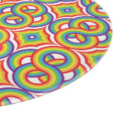 Moderne, farbenfrohe, einfache Batik-Motive Schneidebrett (Ecke)