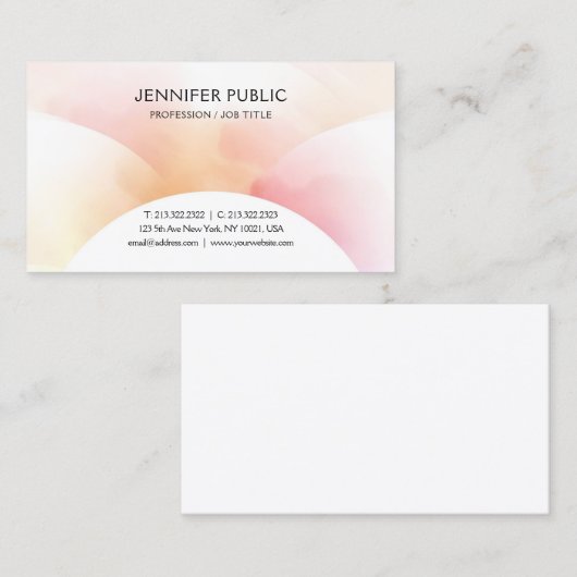 Moderne, farbenfrohe, einfache Designvorlage Visitenkarte (Vorne/Hinten)