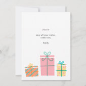 Moderne farbenfrohe, einfache Happy Birthday Notec Mitteilungskarte (Rückseite)