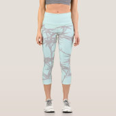 Moderne, farbenfrohe Eisblauer, farbenfrohe Funky Capri Leggings (Vorderseite)