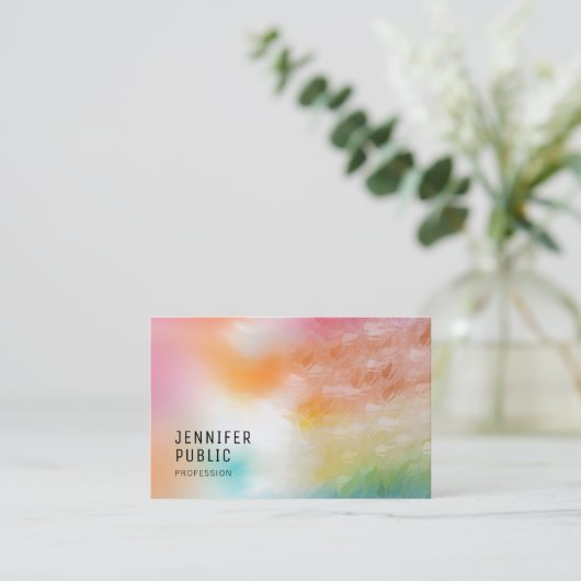 Moderne, farbenfrohe Elegant Template Klasse Visitenkarte (Stehend Vorderseite)