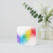 Moderne, farbenfrohe, elegante Berufliche Vorlage Quadratische Visitenkarte (Stehend Vorderseite)