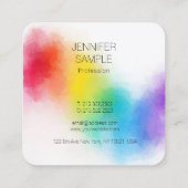 Moderne, farbenfrohe, elegante Berufliche Vorlage Quadratische Visitenkarte (Rückseite)