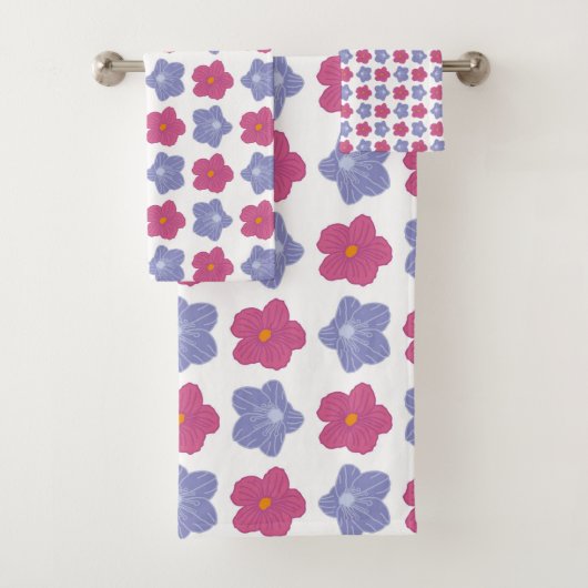 Moderne farbenfrohe, elegante, florale Muster Bade Badhandtuch Set (Insitu)