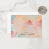 Moderne farbenfrohe, elegante Script Monogram Init Mitteilungskarte (Vorderseite/Rückseite Beispiel)