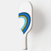 Moderne farbenfrohe elliptische Ränge auf hellweiß Pickleball Schläger (Links)