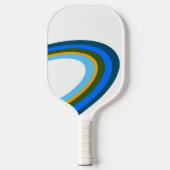 Moderne farbenfrohe elliptische Ränge auf hellweiß Pickleball Schläger (Vorderseite)