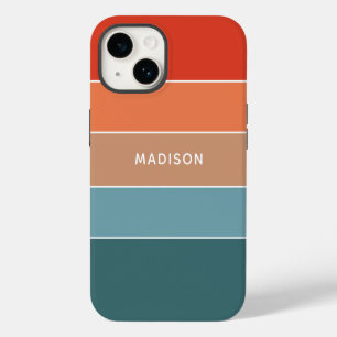 Moderne farbenfrohe Erde Farbfeld Personalisierter iPhone 14 Hülle