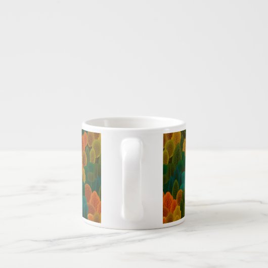 Moderne, farbenfrohe Fallbäume Espressotasse (Rückseite)