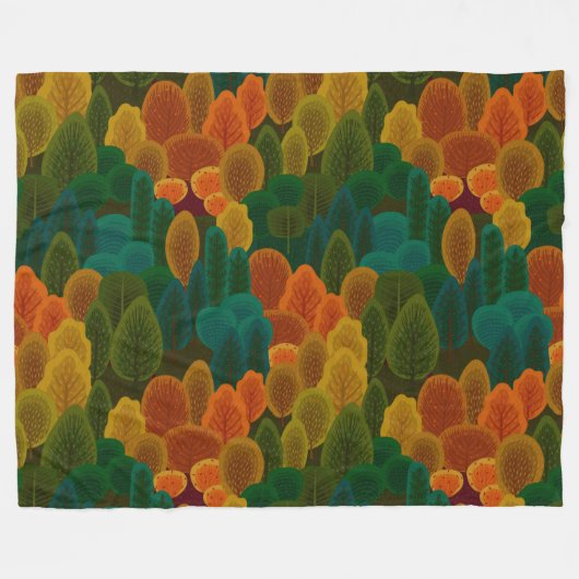 Moderne, farbenfrohe Fallbäume Fleecedecke (Vorderseite (Horizontal))