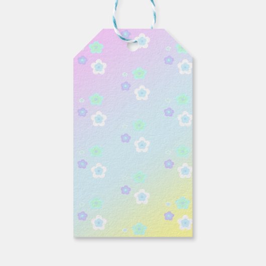 Moderne farbenfrohe Farbenblumen Muster Geschenk Geschenkanhänger (Rückseite)