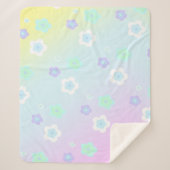 Moderne farbenfrohe Farbenblumen Muster Geschenk Sherpadecke (Vorderseite)