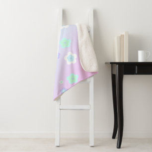 Moderne farbenfrohe Farbenblumen Muster Geschenk Sherpadecke