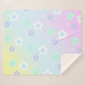 Moderne farbenfrohe Farbenblumen Muster Geschenk Sherpadecke (Vorderseite (Horizontal))