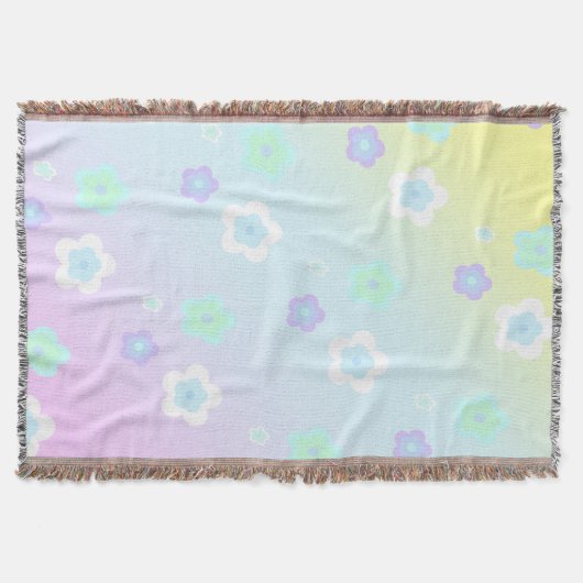 Moderne farbenfrohe Farbverlauf blaue Blume Muster Decke (Vorderseite)