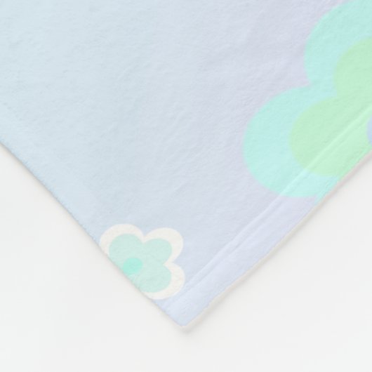 Moderne farbenfrohe Farbverlauf blaue Blume Muster Fleecedecke (Ecke)